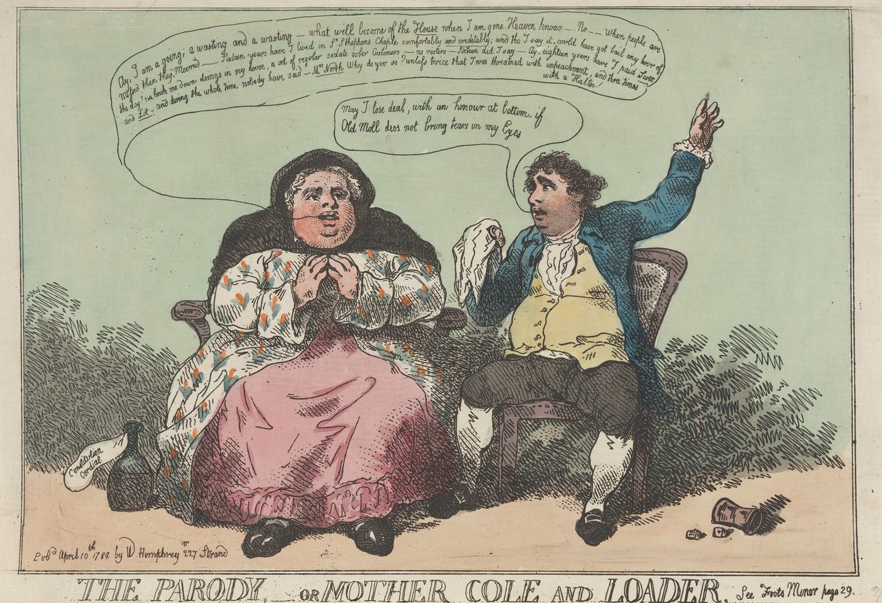 A Paródia — ou a Mãe Cole e o Líder de Thomas Rowlandson