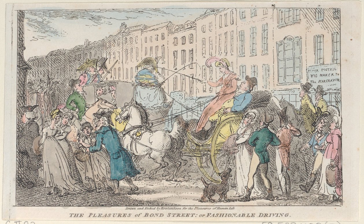 The Pleasures of Bond Street: or Fashionable Driving, 1807., 1807. de Thomas Rowlandson