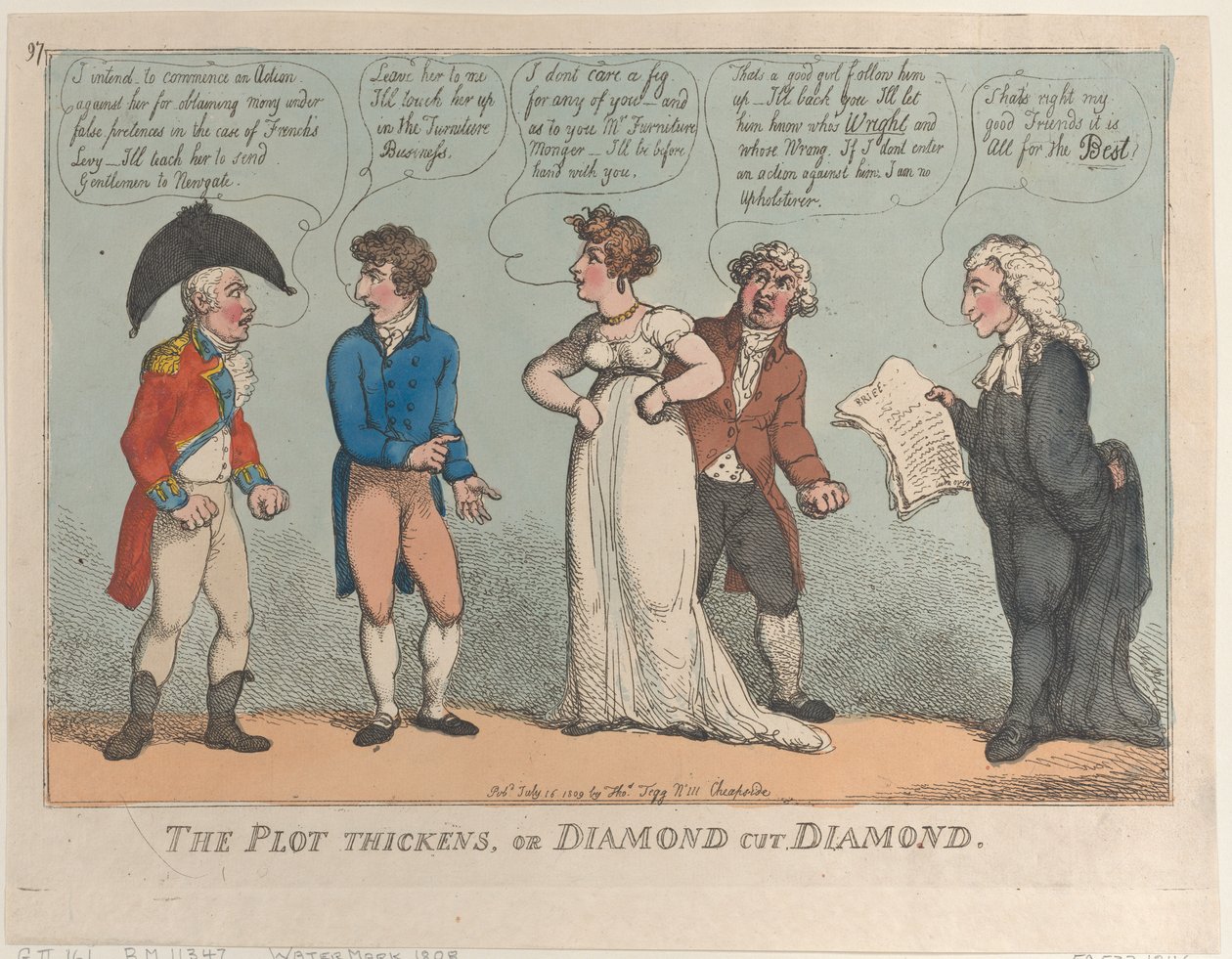 The Plot Thickens, ou Diamond Cut Diamond, 16 de julho de 1809., 16 de julho de 1809. de Thomas Rowlandson