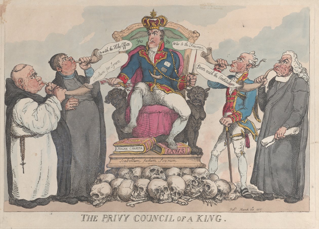 O Conselho Privado de um Rei, 28 de março de 1815., 28 de março de 1815. de Thomas Rowlandson