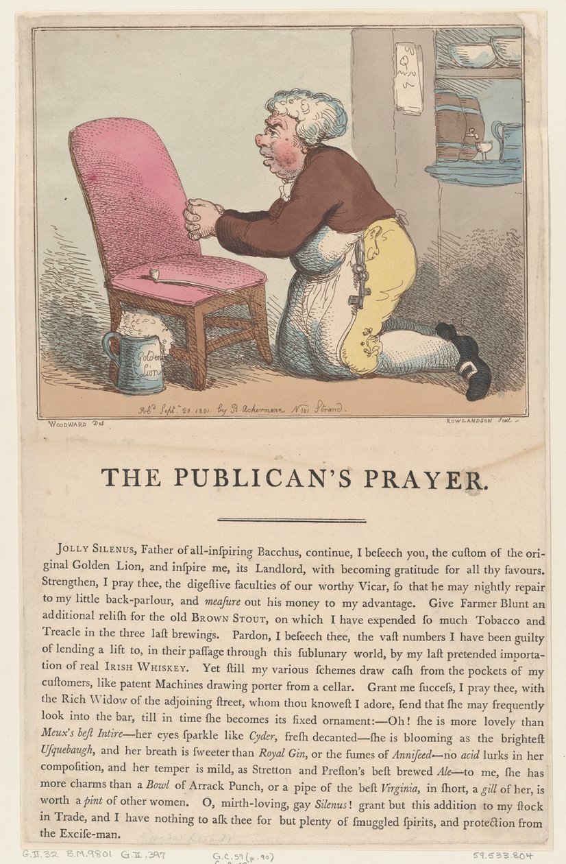 A Oração do Publicano, 20 de setembro de 1801., 20 de setembro de 1801. de Thomas Rowlandson