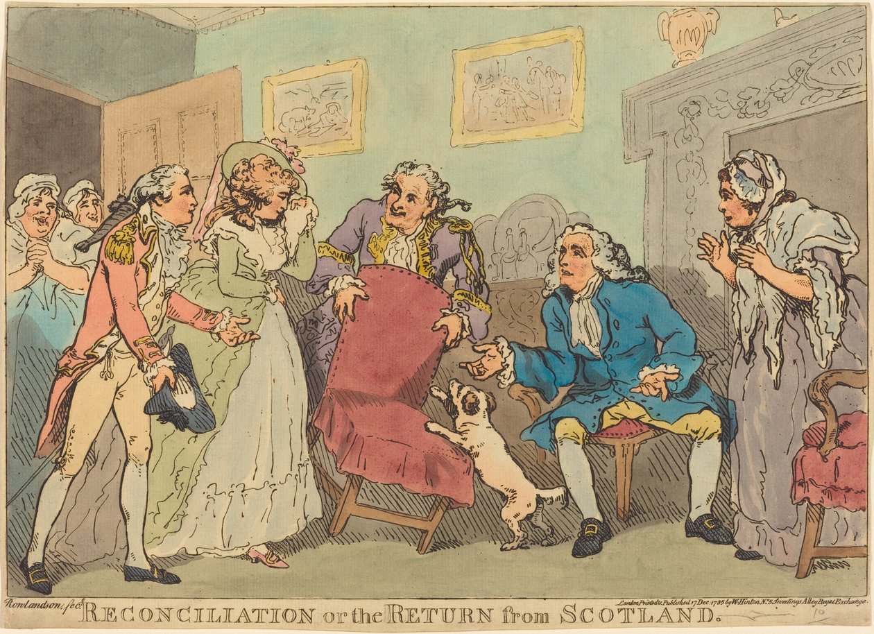 A reconciliação, ou o retorno da Escócia de Thomas Rowlandson
