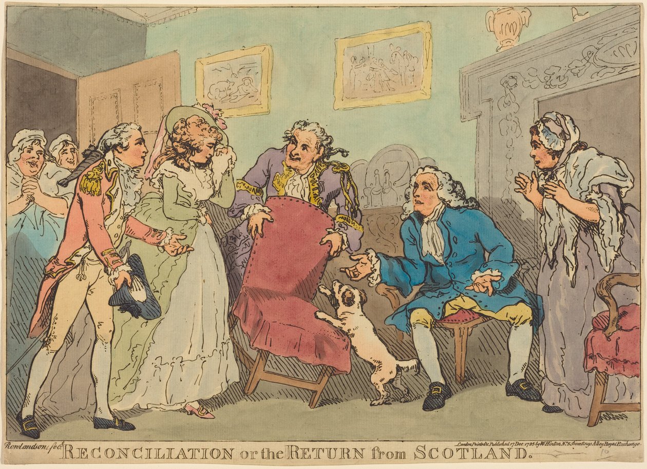 A Reconciliação, ou O Regresso da Escócia de Thomas Rowlandson