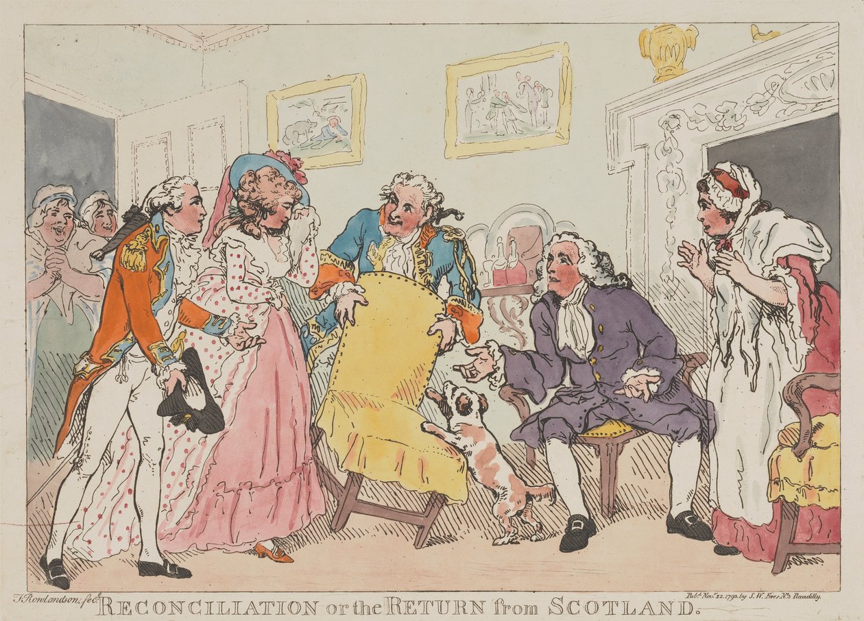 A Reconciliação, ou o Regresso da Escócia de Thomas Rowlandson