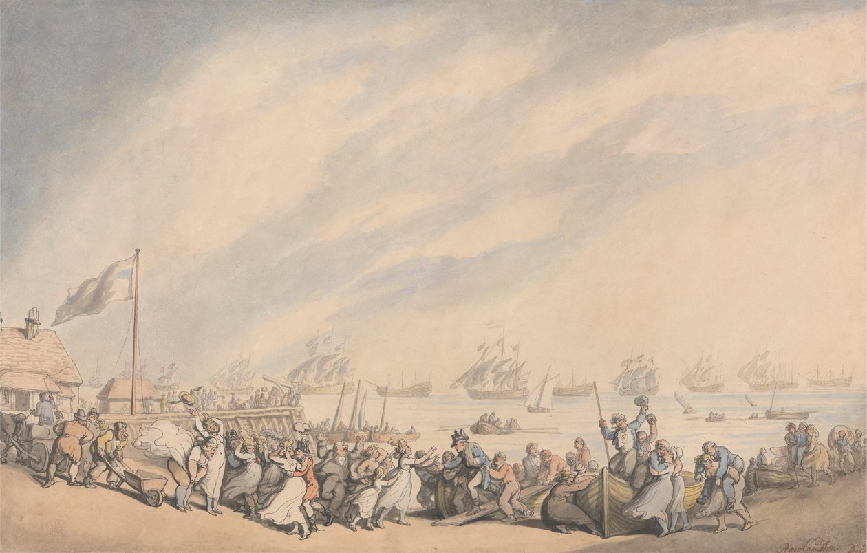 O Regresso da Frota a Great Yarmouth em 1797 de Thomas Rowlandson