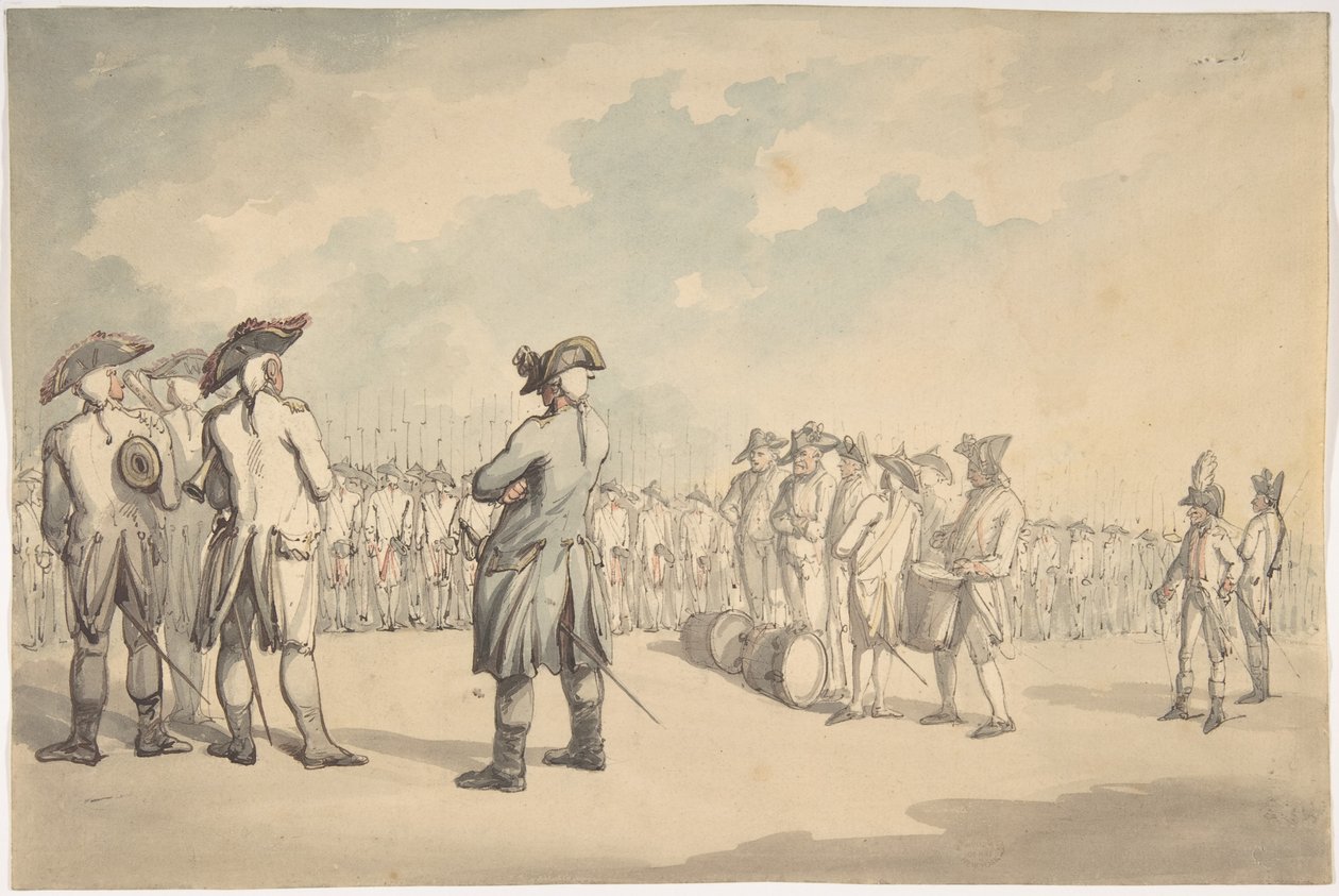 A revista militar de Thomas Rowlandson