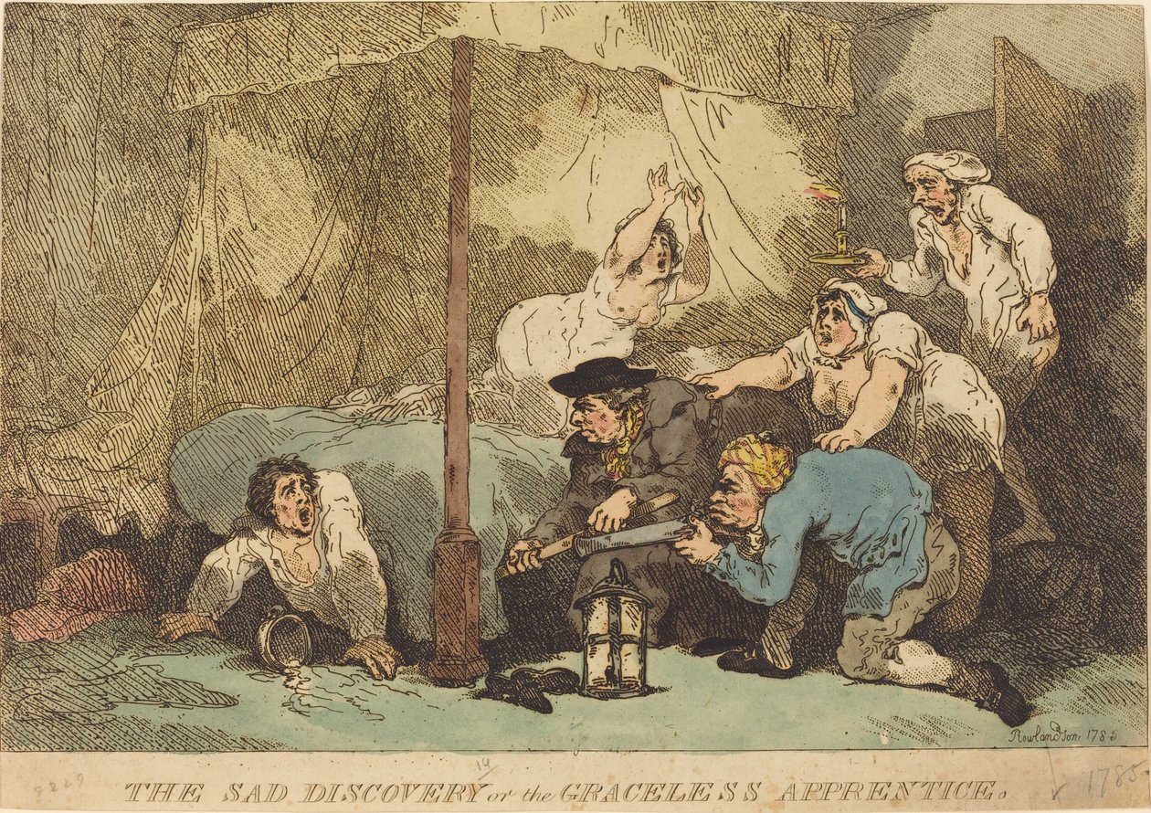 A triste descoberta, ou o aprendiz sem graça de Thomas Rowlandson
