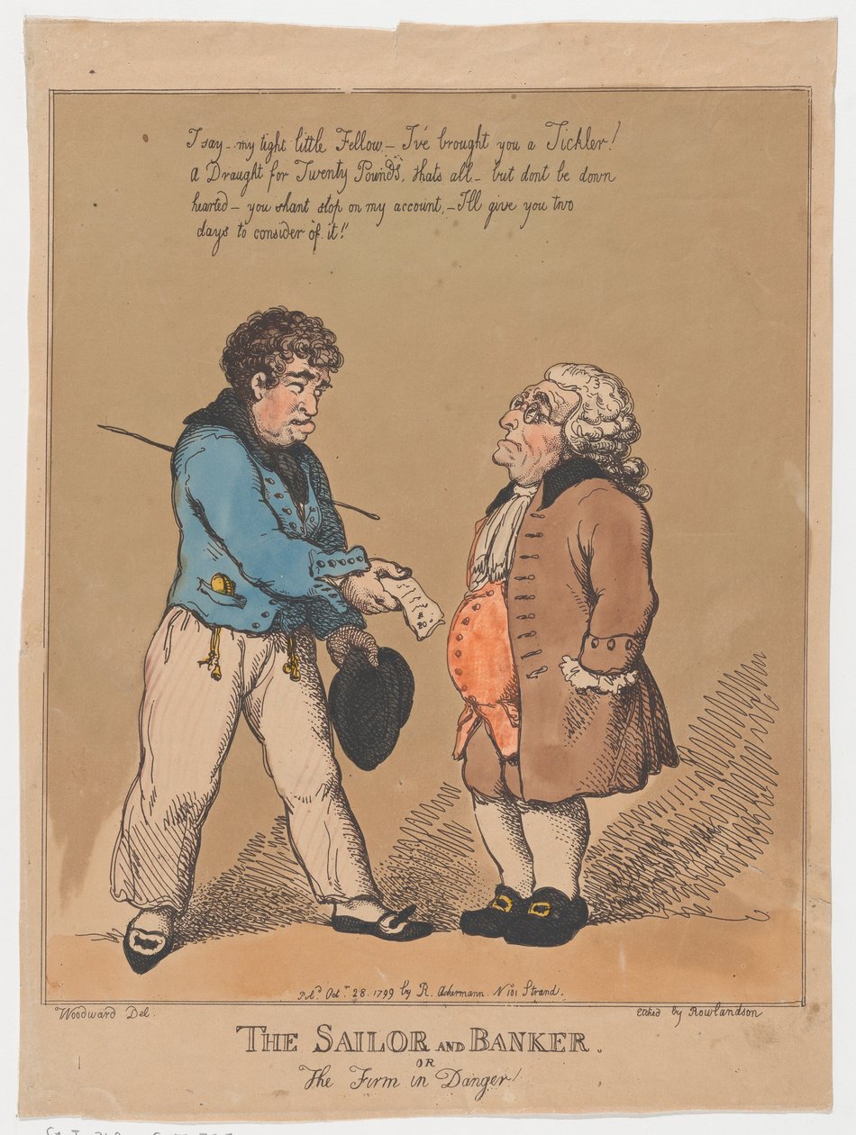 The Sailor and Banker, or the Firm in Danger, 28 de outubro de 1799., 28 de outubro de 1799. de Thomas Rowlandson