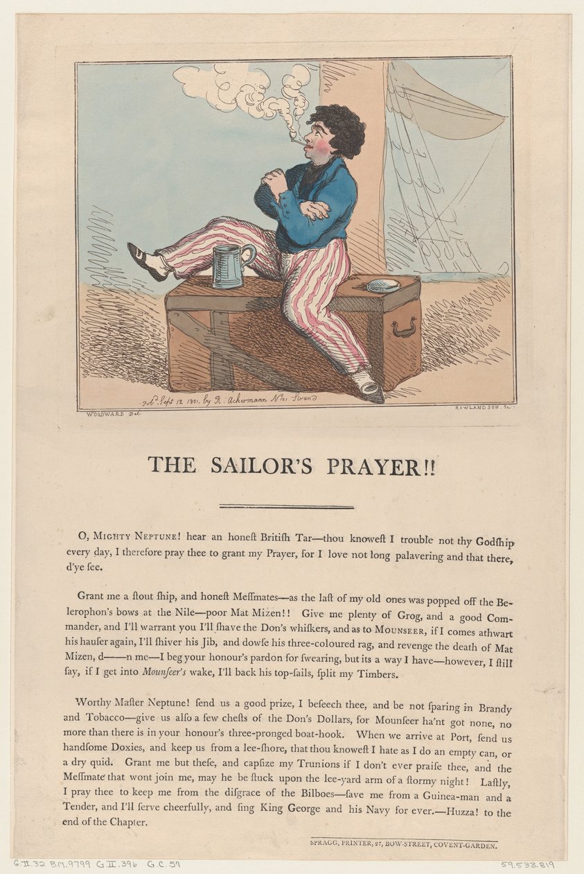 A Oração do Marinheiro!!, 12 de Setembro de 1801., 12 de Setembro de 1801. de Thomas Rowlandson