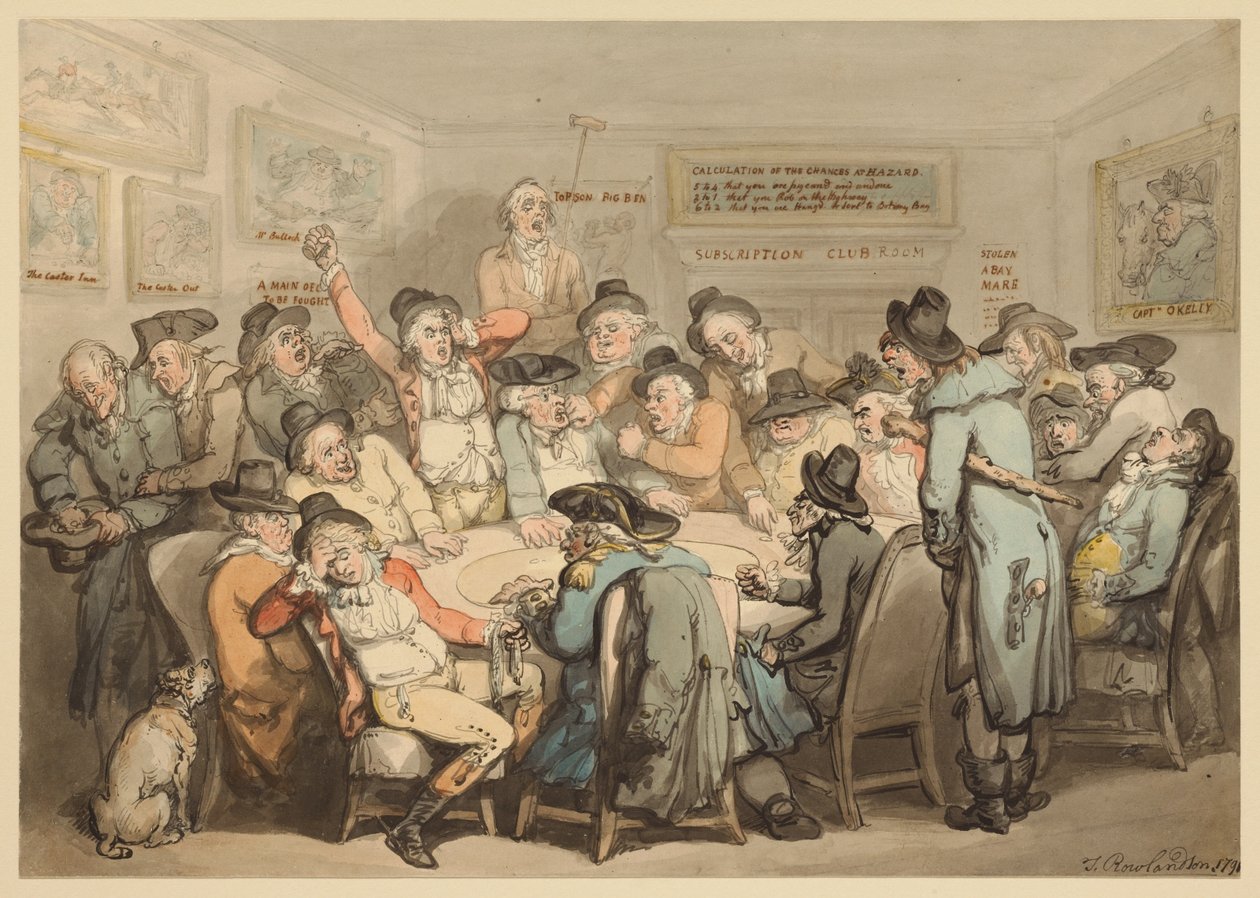 A sala do clube de subscritores de Thomas Rowlandson