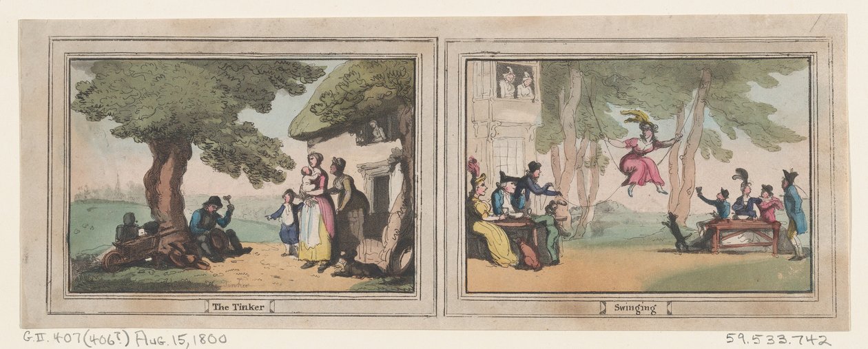 The Tinker and Swinging, 15 de agosto de 1800., 15 de agosto de 1800. de Thomas Rowlandson