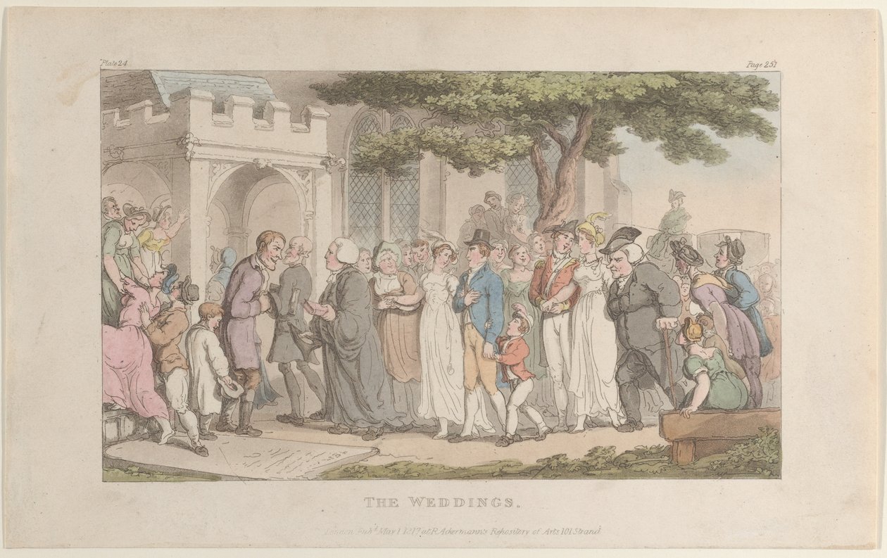 Os Casamentos, de The Vicar of Wakefield, 1º de maio de 1817., 1º de maio de 1817. de Thomas Rowlandson