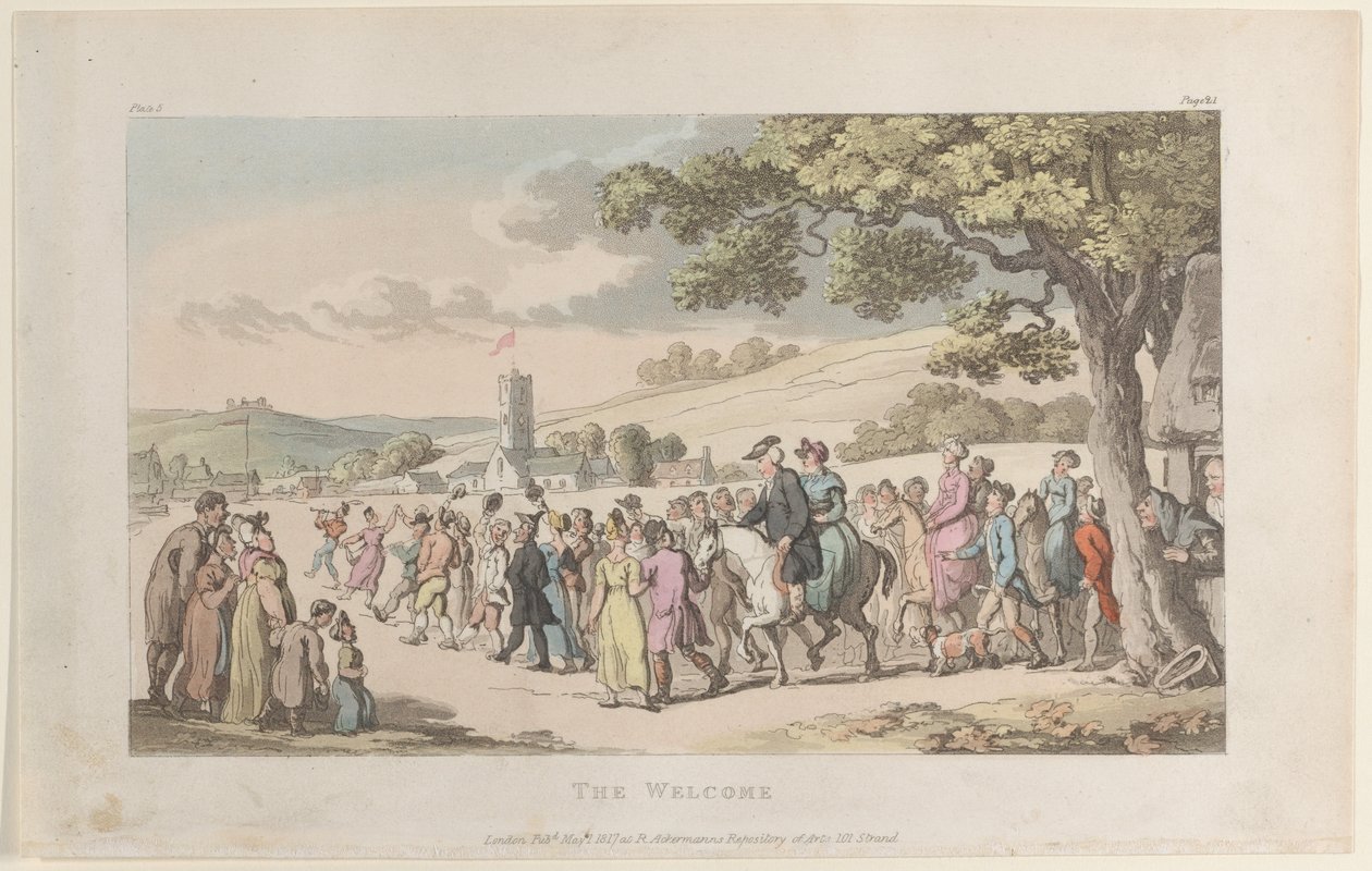 The Welcome, do The Vicar of Wakefield, 1º de maio de 1817., 1º de maio de 1817. de Thomas Rowlandson