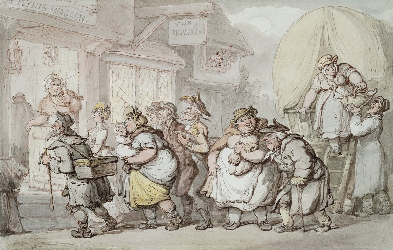The Woolpack Inn: chegada de "The Flying Waggon", de Thomas Rowlandson