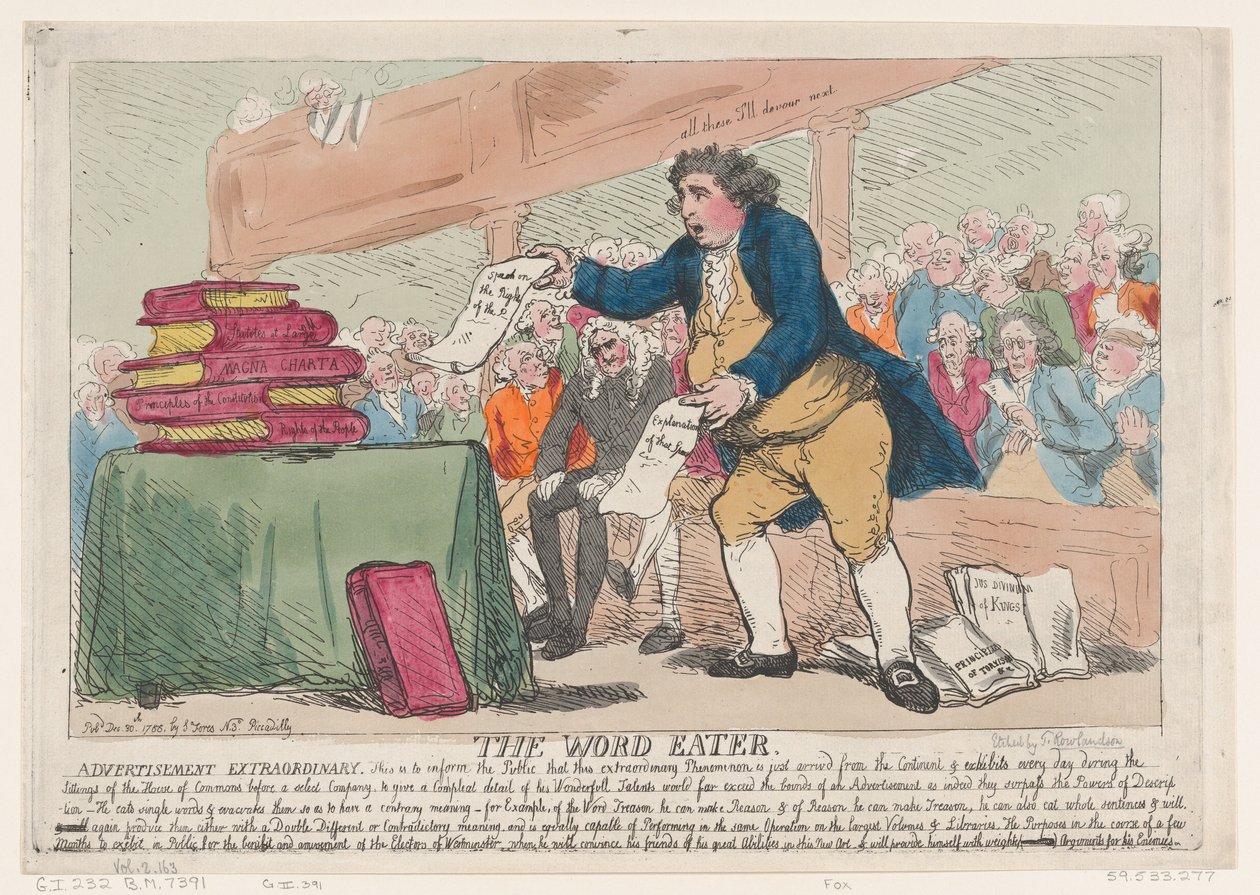 O Devorador de Palavras, 30 de dezembro de 1786., 30 de dezembro de 1786. de Thomas Rowlandson