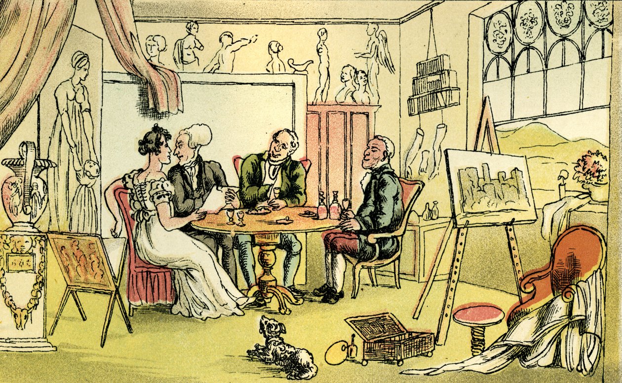 "O quarto do artista de Thomas Rowlandson