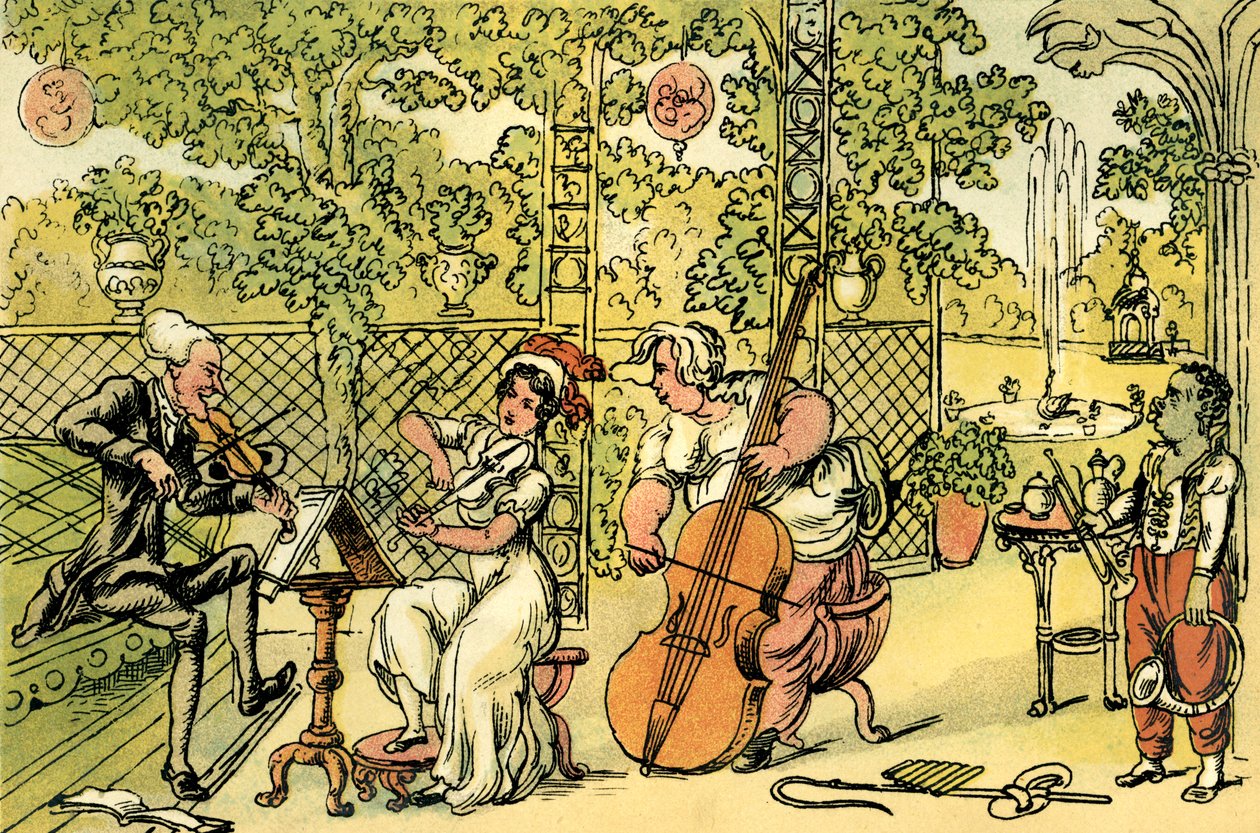 O trio do jardim de Thomas Rowlandson