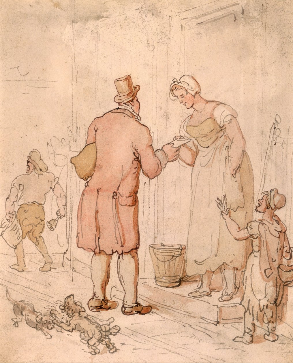O carteiro, início do século XIX de Thomas Rowlandson