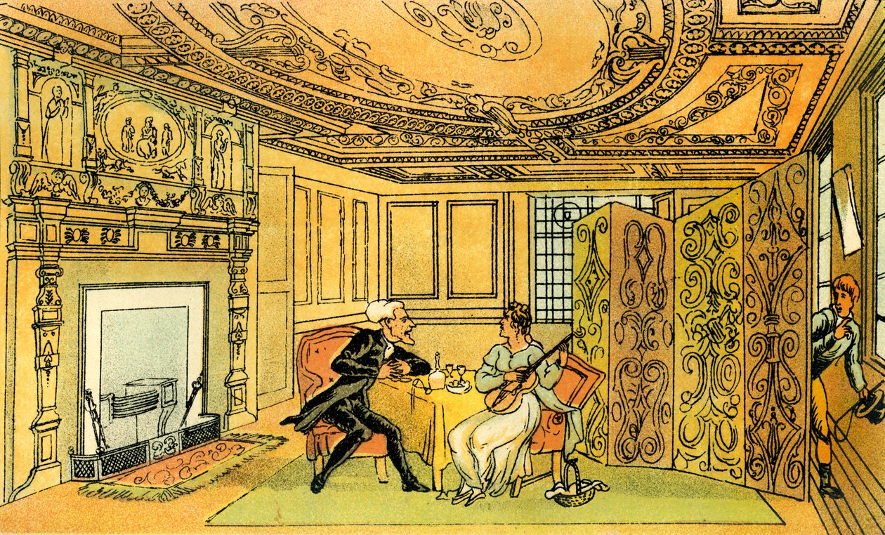 "A visita do Dr. Sintaxe à Viúva Esperançosa de Thomas Rowlandson