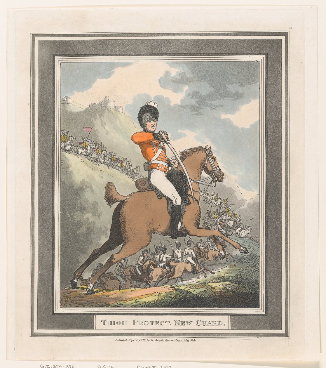 Thigh Protect, New Guard, 1º de setembro de 1798., 1º de setembro de 1798. de Thomas Rowlandson