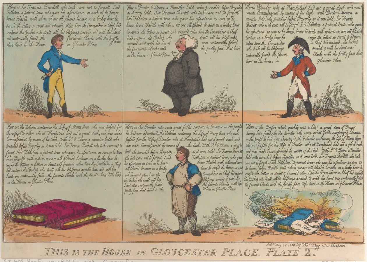 Esta é a Casa em Gloucester Place, Placa 2, 26 de maio de 1809., 26 de maio de 1809. de Thomas Rowlandson