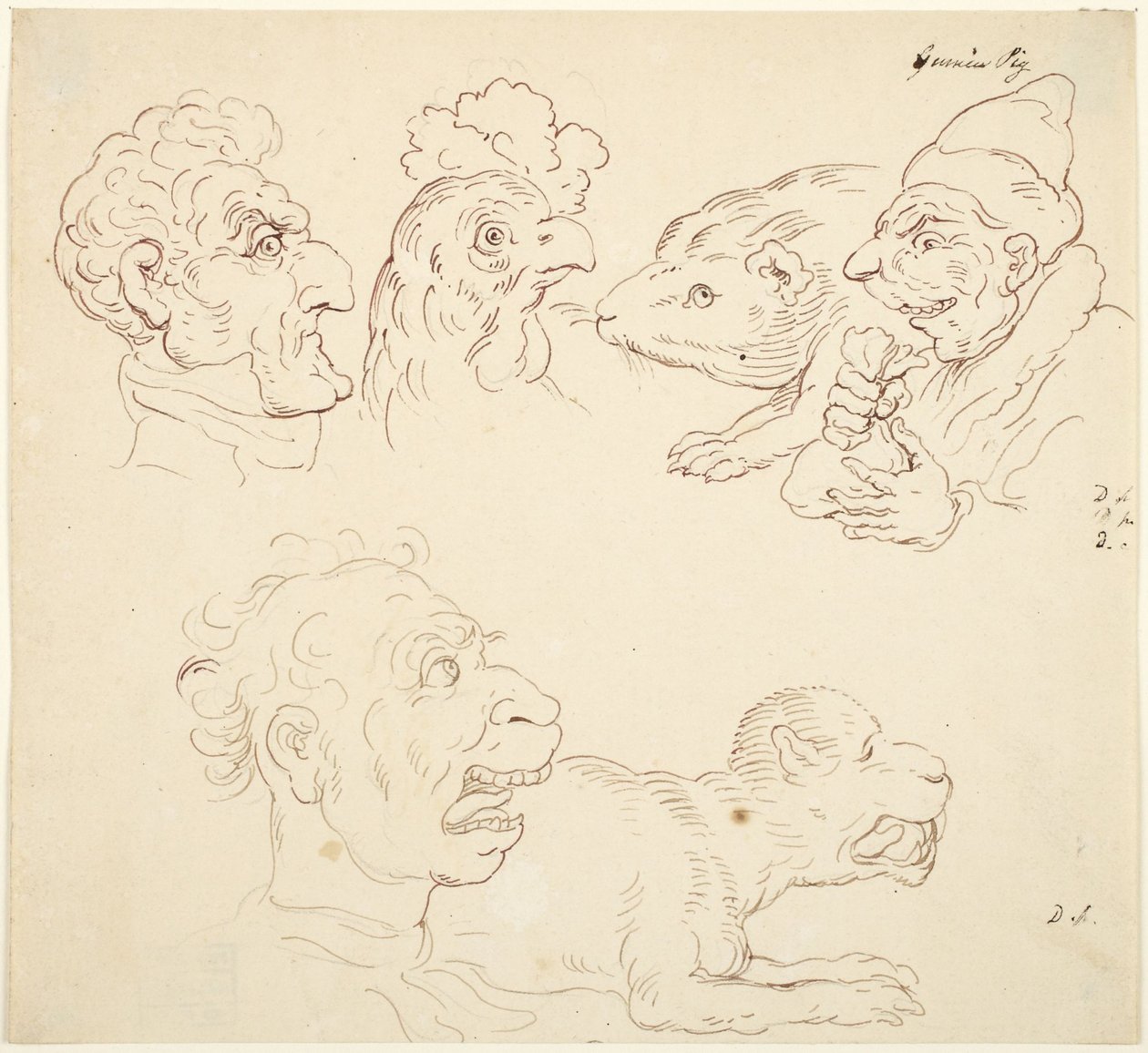 Três caricaturas de Thomas Rowlandson