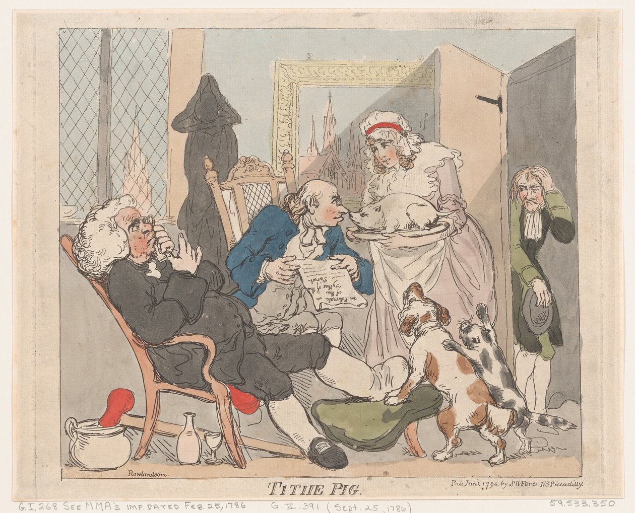 Dízimo Porco, 1º de janeiro de 1790., 1º de janeiro de 1790. de Thomas Rowlandson