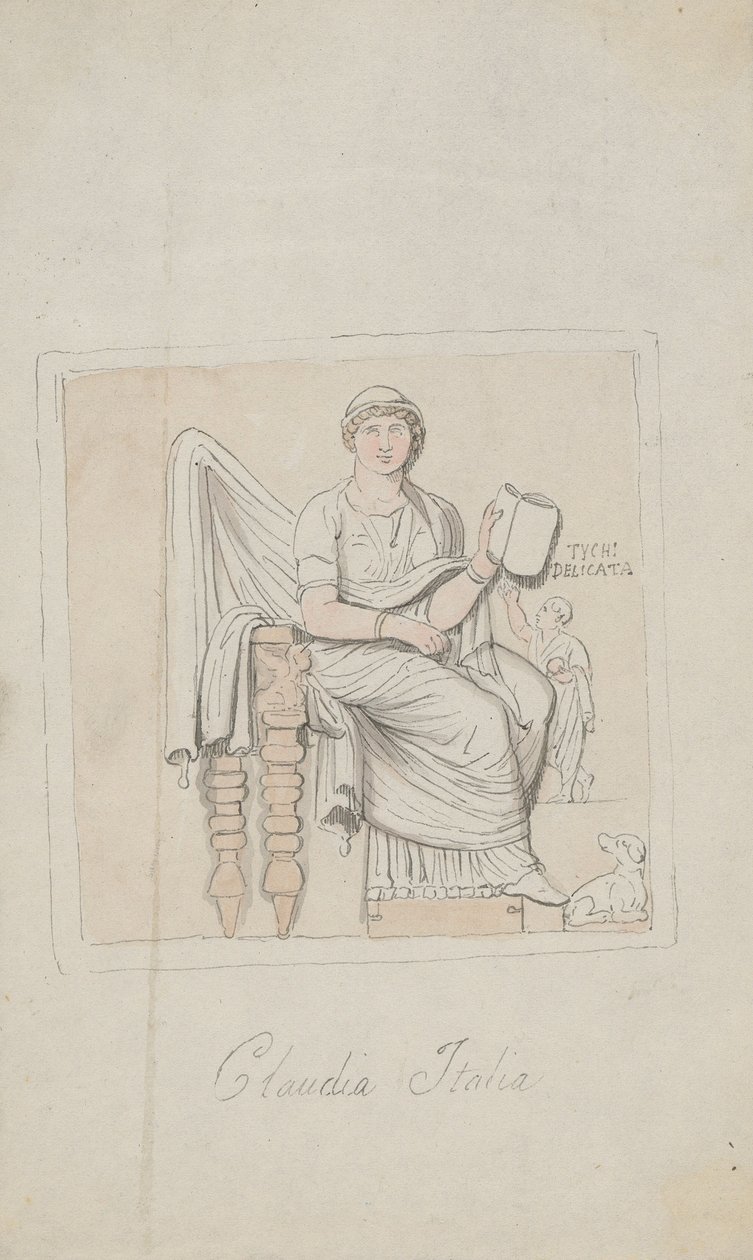 Tombstone, Claudia Italia como a Alegoria da Música de Thomas Rowlandson