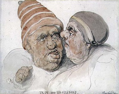 Tripe e Trollebobs (aquarela) de Thomas Rowlandson