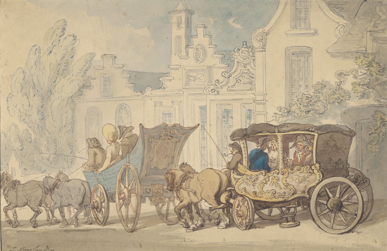 Dois autocarros — Vão viajar pela França de Thomas Rowlandson