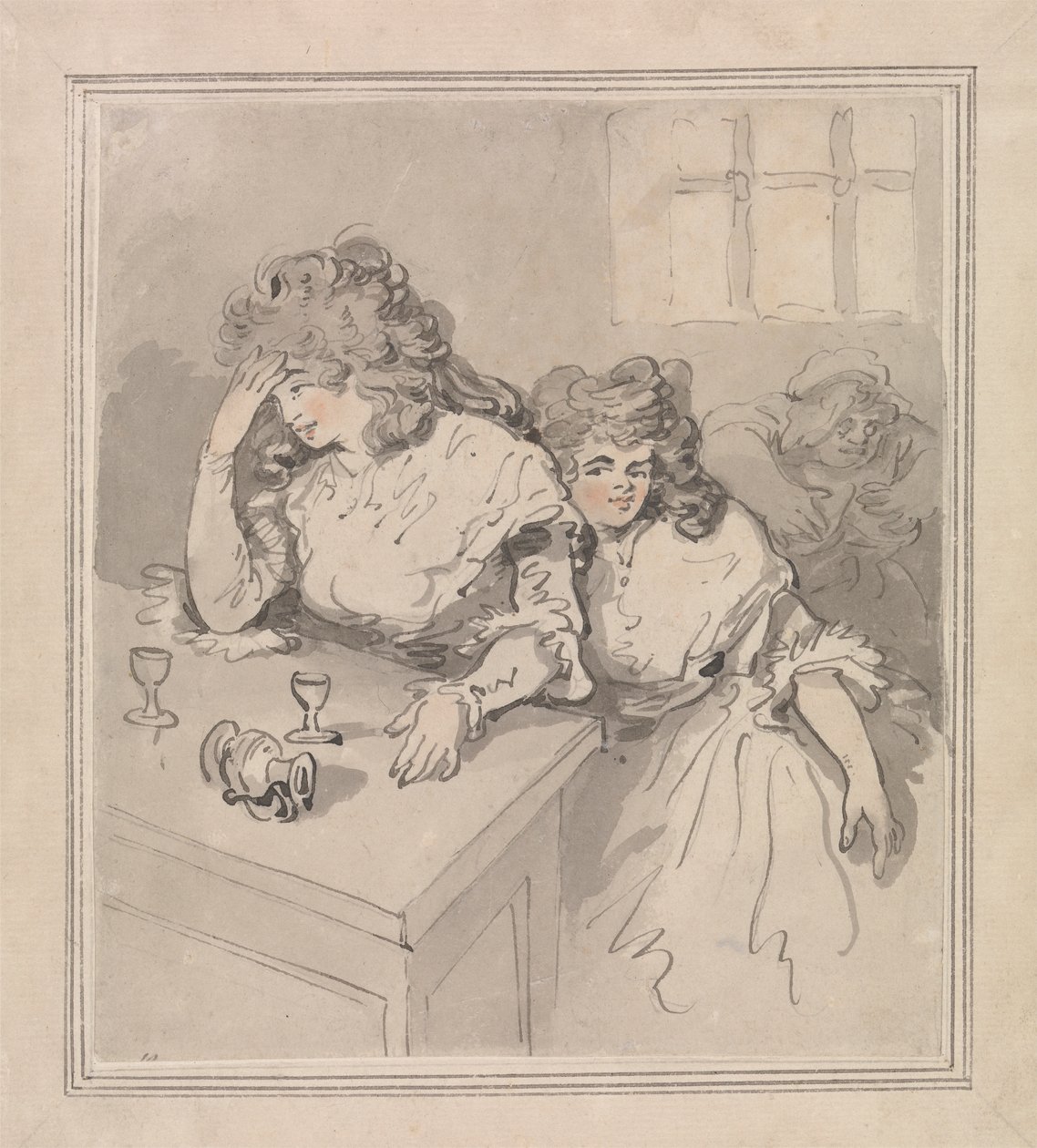 Duas Girls Tippling de Thomas Rowlandson