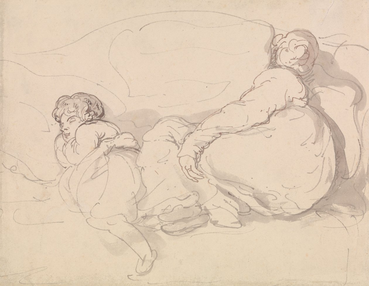 Duas figuras adormecidas de Thomas Rowlandson