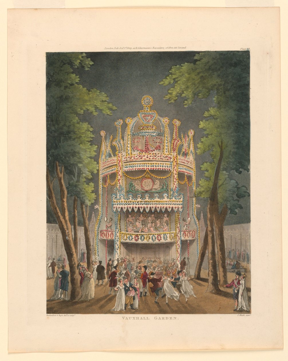 Vauxhall Garden do Repositório de Ackermann de Thomas Rowlandson
