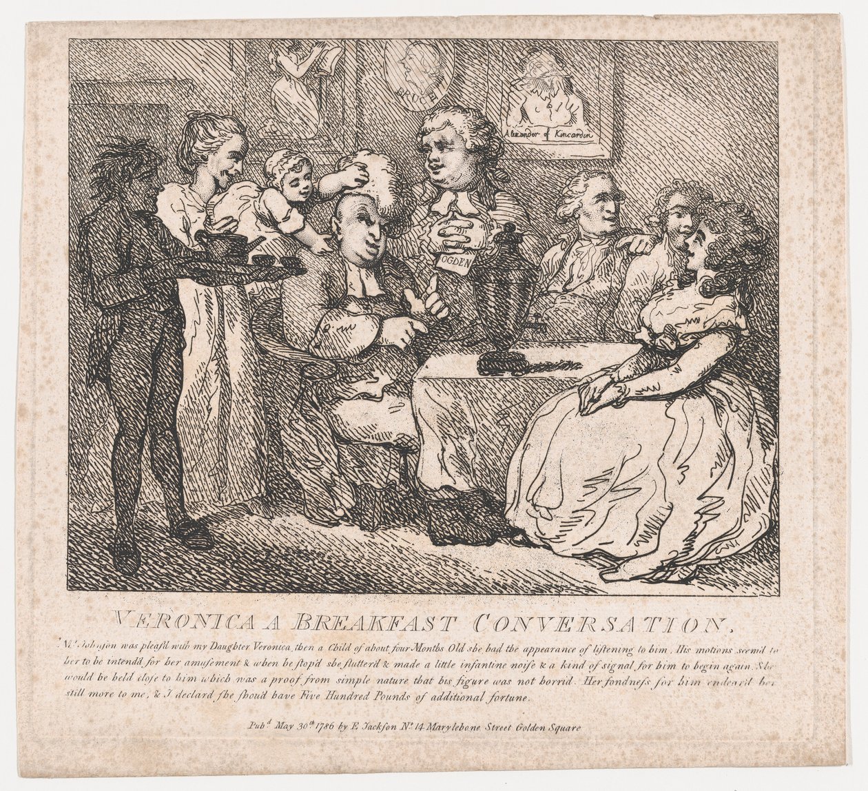 Veronica, uma conversa de café da manhã Belezas pitorescas de Boswell, Part the Firs..., 30 de maio de 1786. de Thomas Rowlandson
