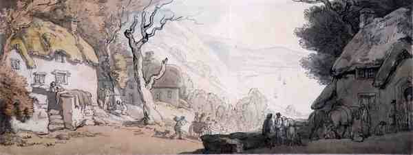 Vista de cima das falésias, dos Mumbles, Gales do Sul (caneta, aguarela e lápis sobre papel) de Thomas Rowlandson