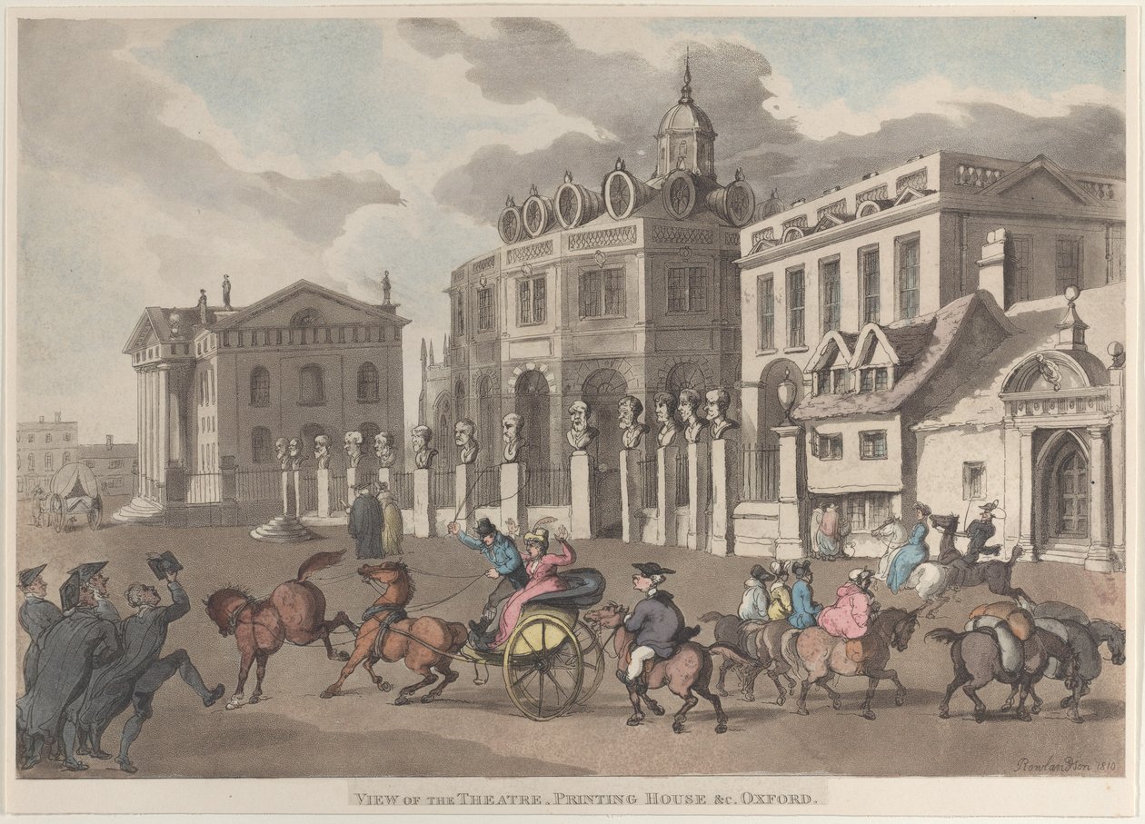 Vista do Teatro, Tipografia, etc. Oxford, 1810., 1810. de Thomas Rowlandson