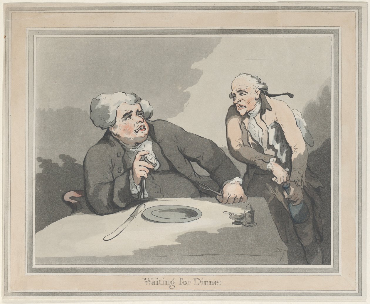 À espera do jantar de Thomas Rowlandson