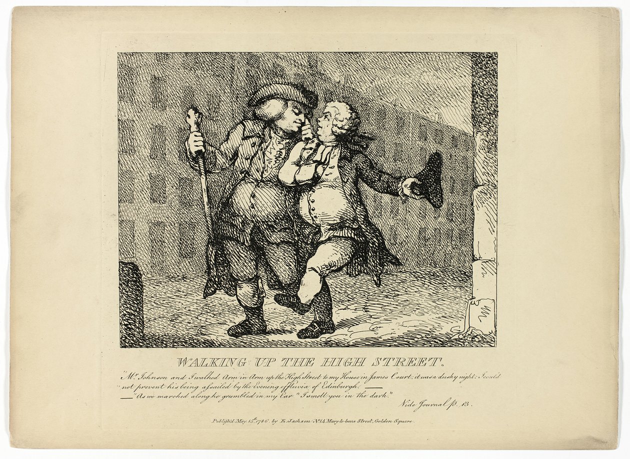 Walking up the High Street, de Tour of the Hebrides de Boswell de Thomas Rowlandson