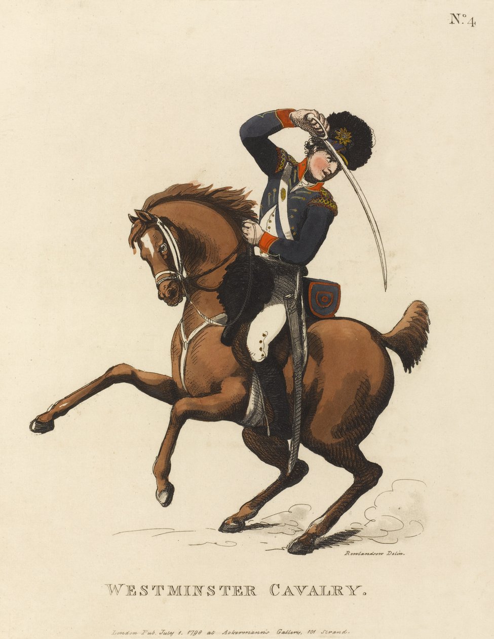 Cavalaria de Westminster, c.1799 (aquatinta colorida) de Thomas Rowlandson