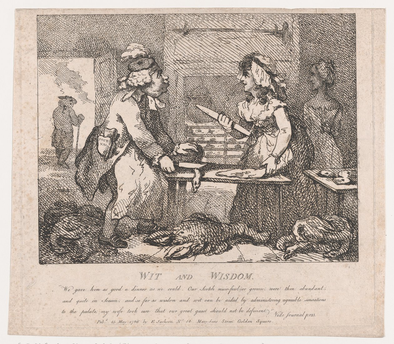 Wit and Wisdom Pitorescas Belezas de Boswell, Primeira Parte, 15 de maio de 1786., 15 de maio de 1786. de Thomas Rowlandson