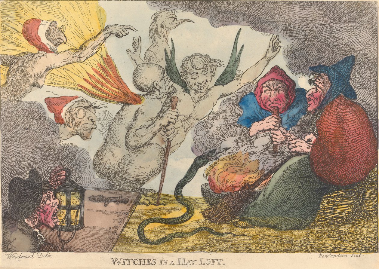 Bruxas num palheiro de Thomas Rowlandson