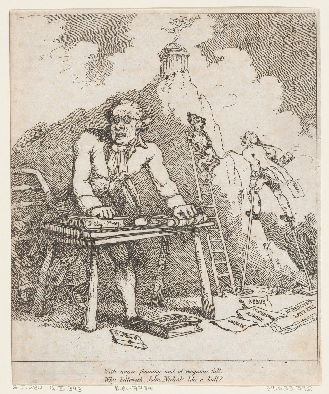 With Anger Foaming..., da Epístola Benevolente, 1790., 1790. de Thomas Rowlandson