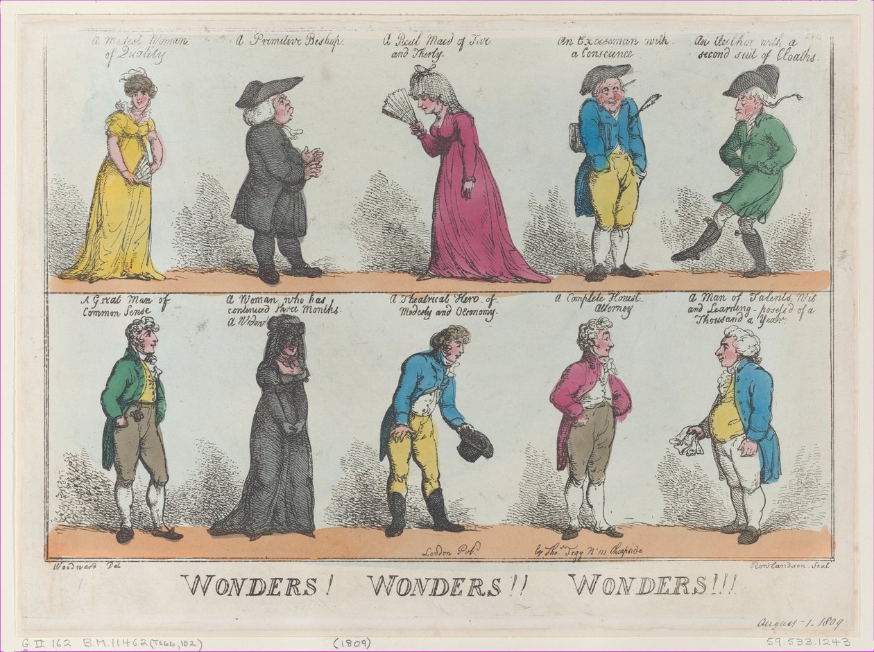 Maravilhas! Maravilhas!! Maravilhas!!!, [1 de agosto de 1809], reimpressão., [1 de agosto de 1809], reimpressão. de Thomas Rowlandson