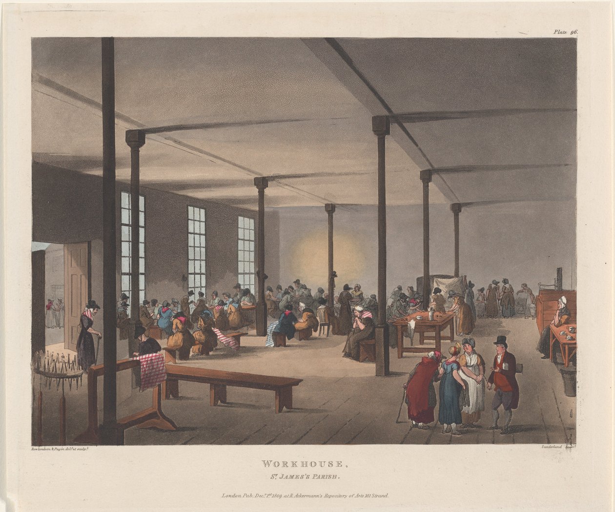 Workhouse, Paróquia de St. James, 1 de dezembro de 1809., 1 de dezembro de 1809 de Thomas Rowlandson