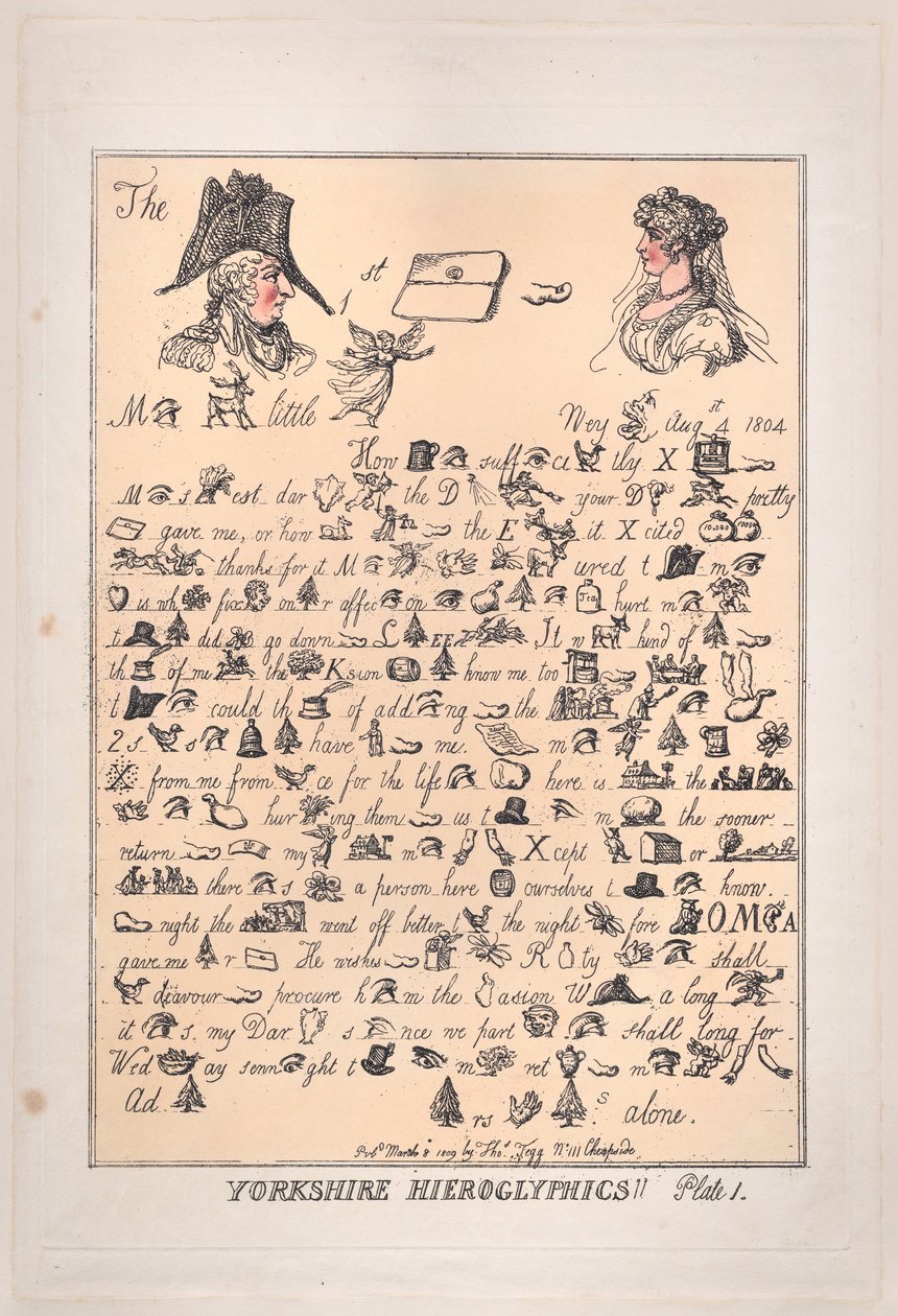 Hieróglifos de Yorkshire, Placa 1, 8 de março de 1809., 8 de março de 1809. de Thomas Rowlandson