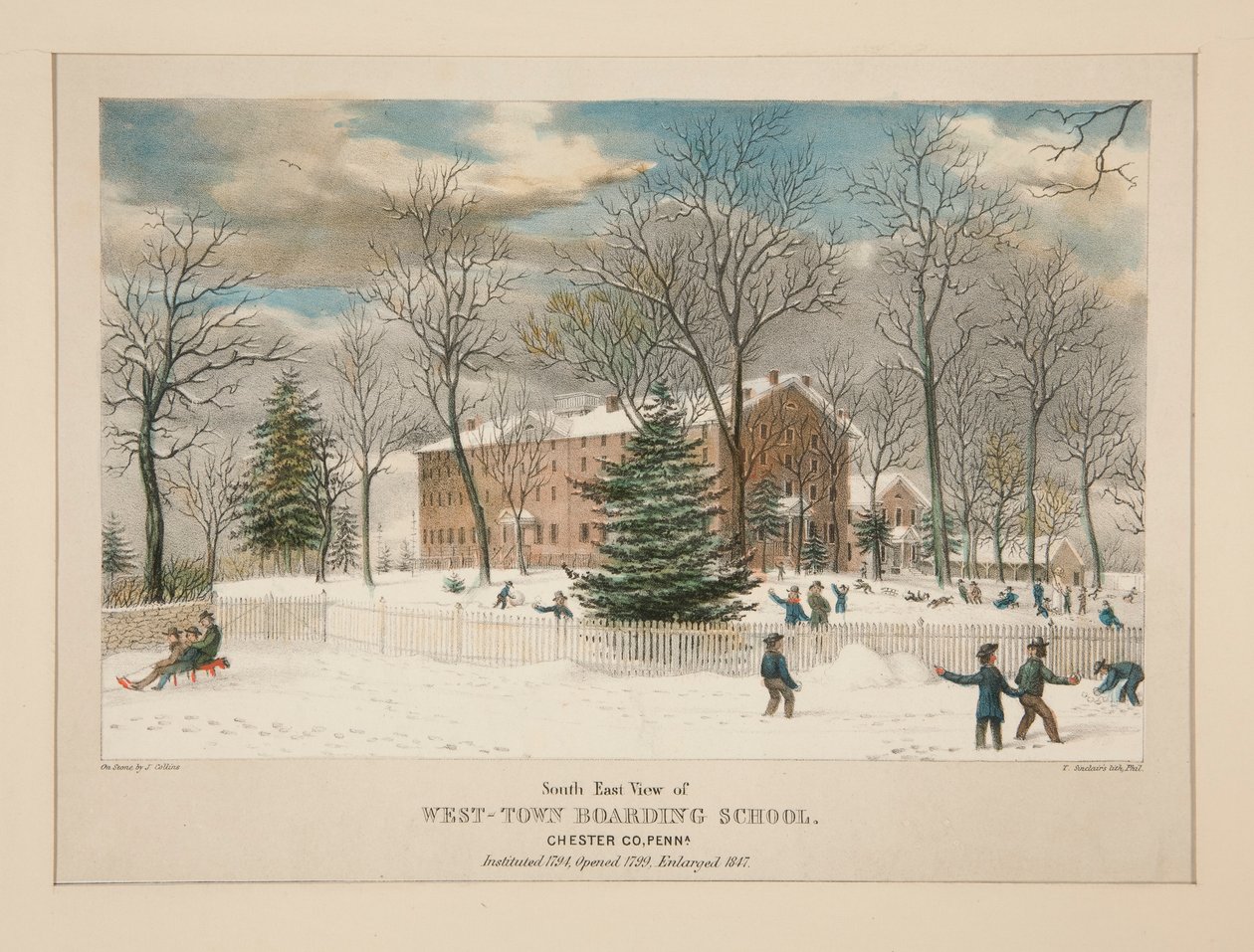 West-Town Boarding School (vista sudeste), Chester Co., Pa. de Thomas S. Sinclair