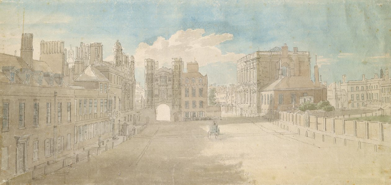 Whitehall, Holbein Gate e Banqueting House à direita de Thomas Sandby