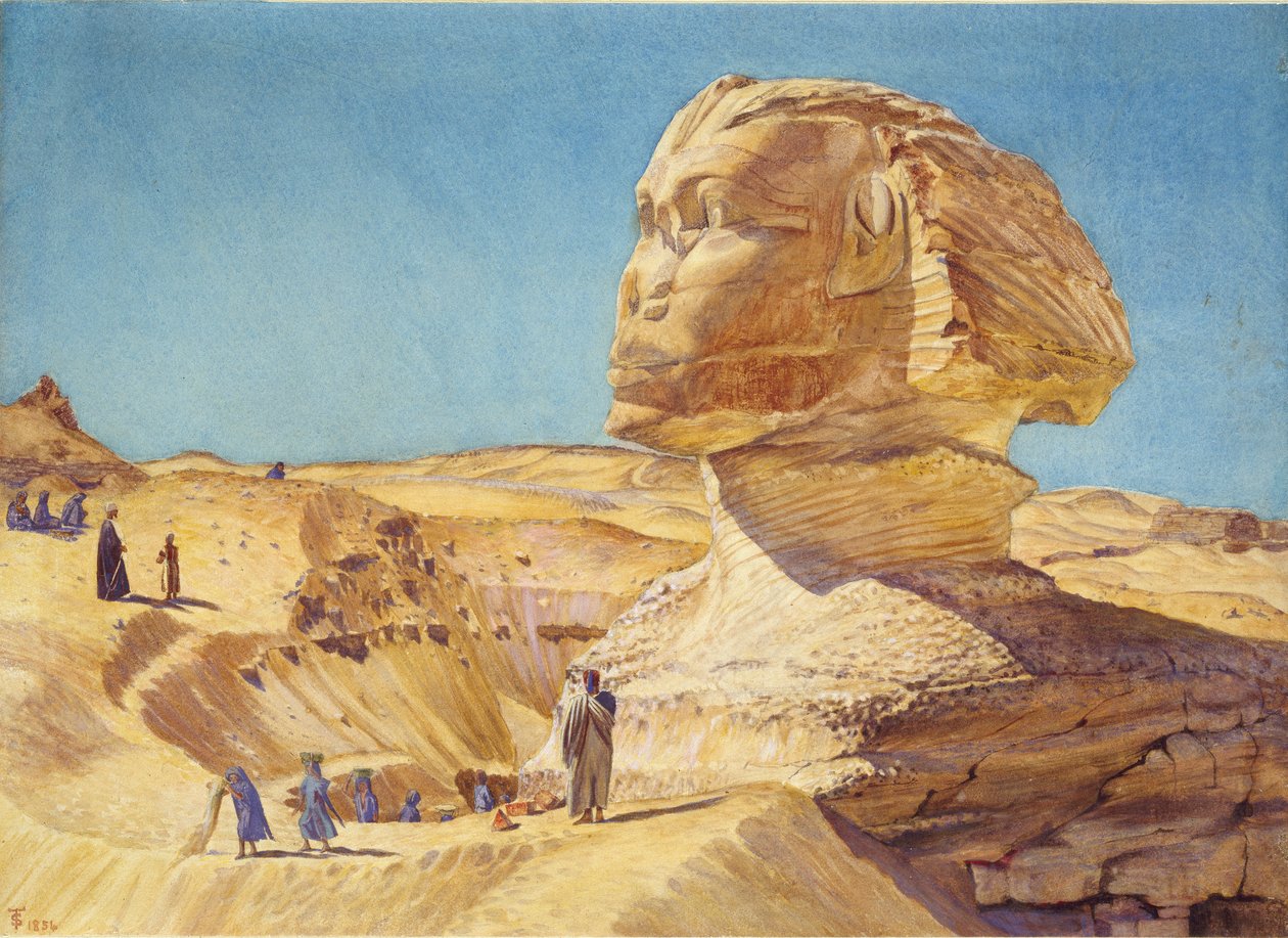 A Grande Esfinge nas Pirâmides de Gizé, 1854 de Thomas Seddon