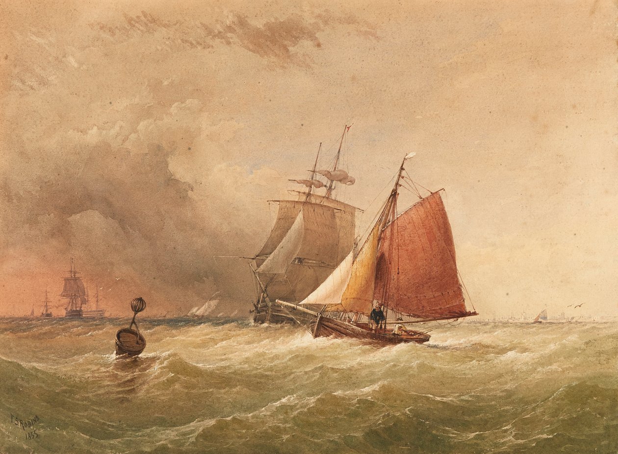 Uma briga que se aproxima (aquarela) de Thomas Sewell Robins