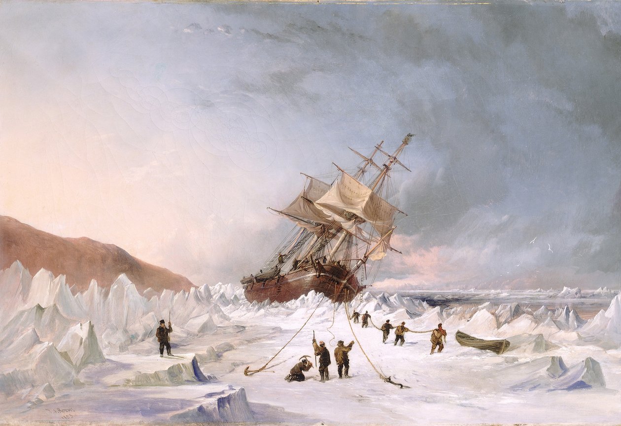 HMS "Assistance" no gelo de Thomas Sewell Robins